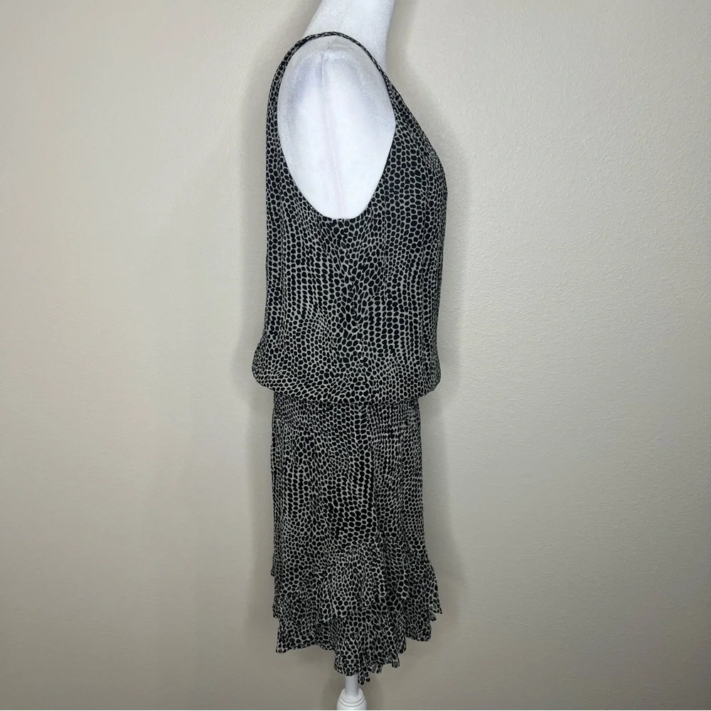 Ramy Brook BITSY 100% Silk Black & White Polka Dot Sleeveless Drop Waist Dress - Picture 12 of 16